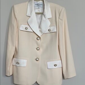 Albert Nipon ivory Wool Pant Suit
